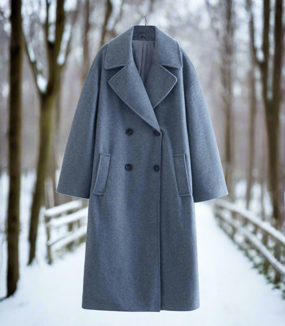 Coat – Double Breasted Front And Wide Lapels For Layers