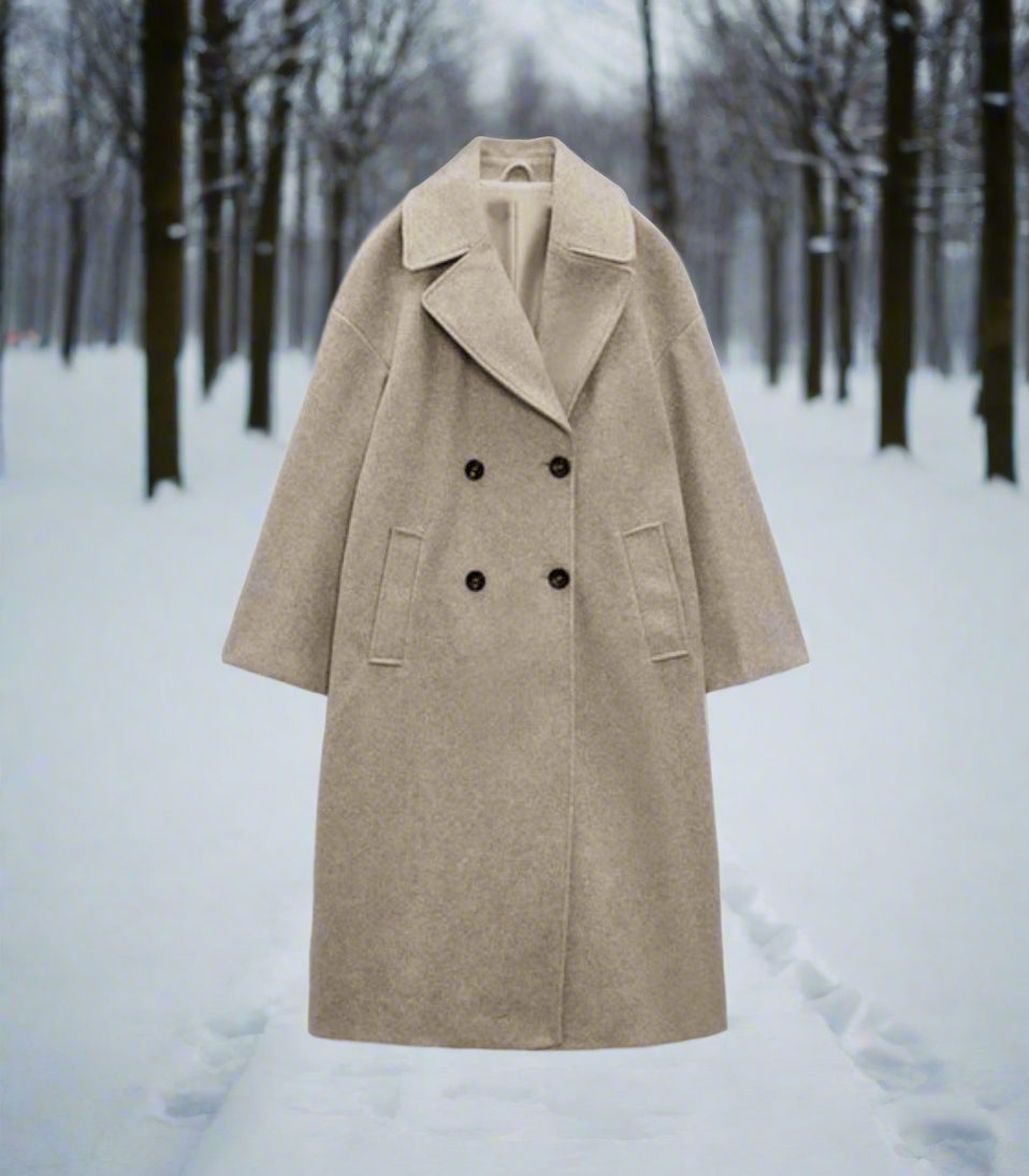Coat – Double Breasted Front And Wide Lapels For Layers