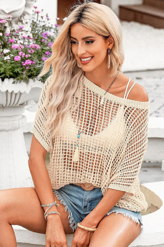 Cover Up Top – Lightweight Knit Blend & Sheer Coverage