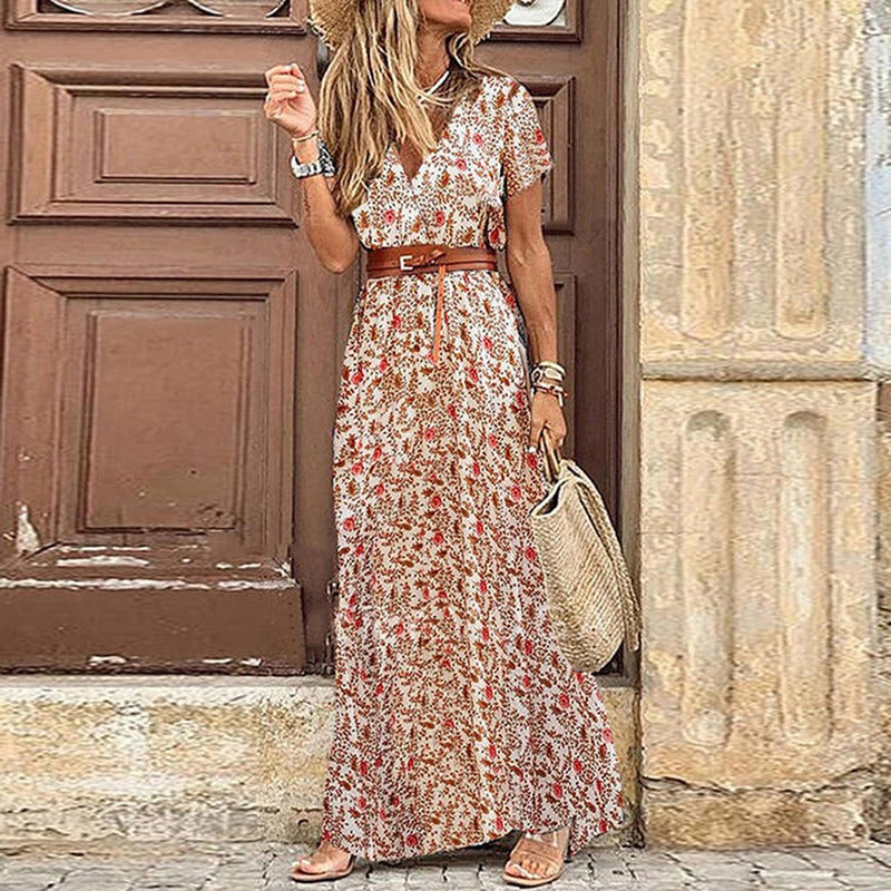 Dress – Bohemian Split Design & Long Flowing Movement