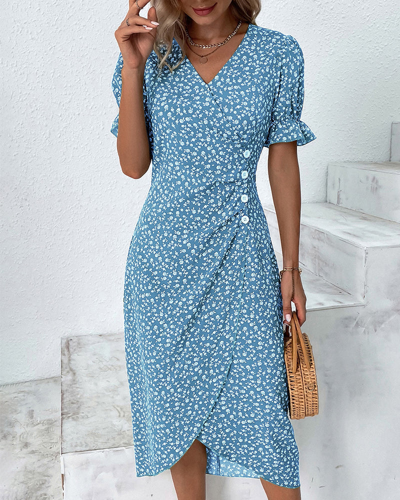 Dress - Lightweight Blend V Neck Long Shape & Easy Movement