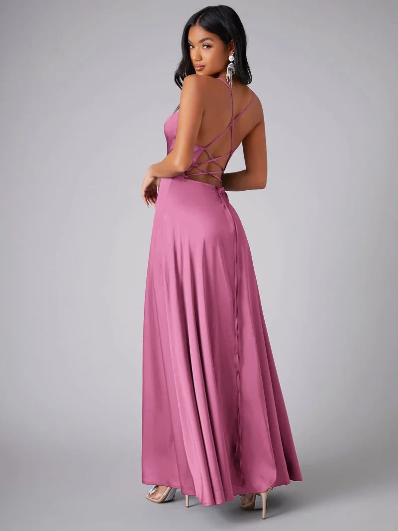 Dress - Polyester Blend Open Back Maxi & Air Flow Ease
