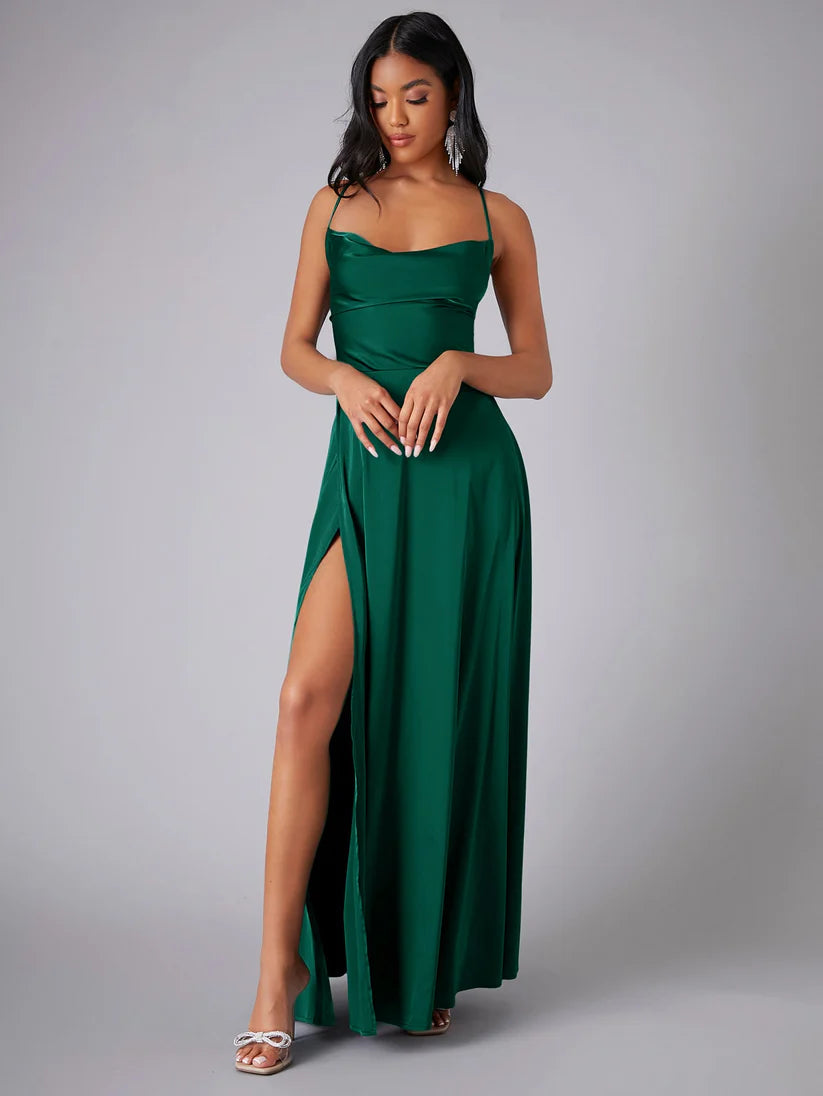 Dress - Polyester Blend Open Back Maxi & Air Flow Ease