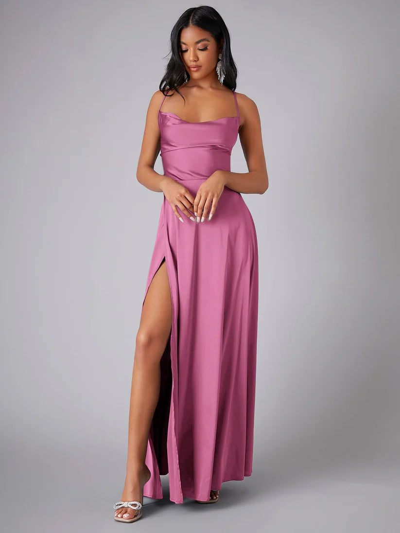 Dress - Polyester Blend Open Back Maxi & Air Flow Ease