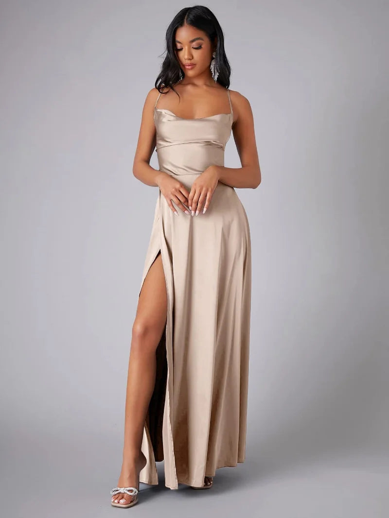 Dress - Polyester Blend Open Back Maxi & Air Flow Ease