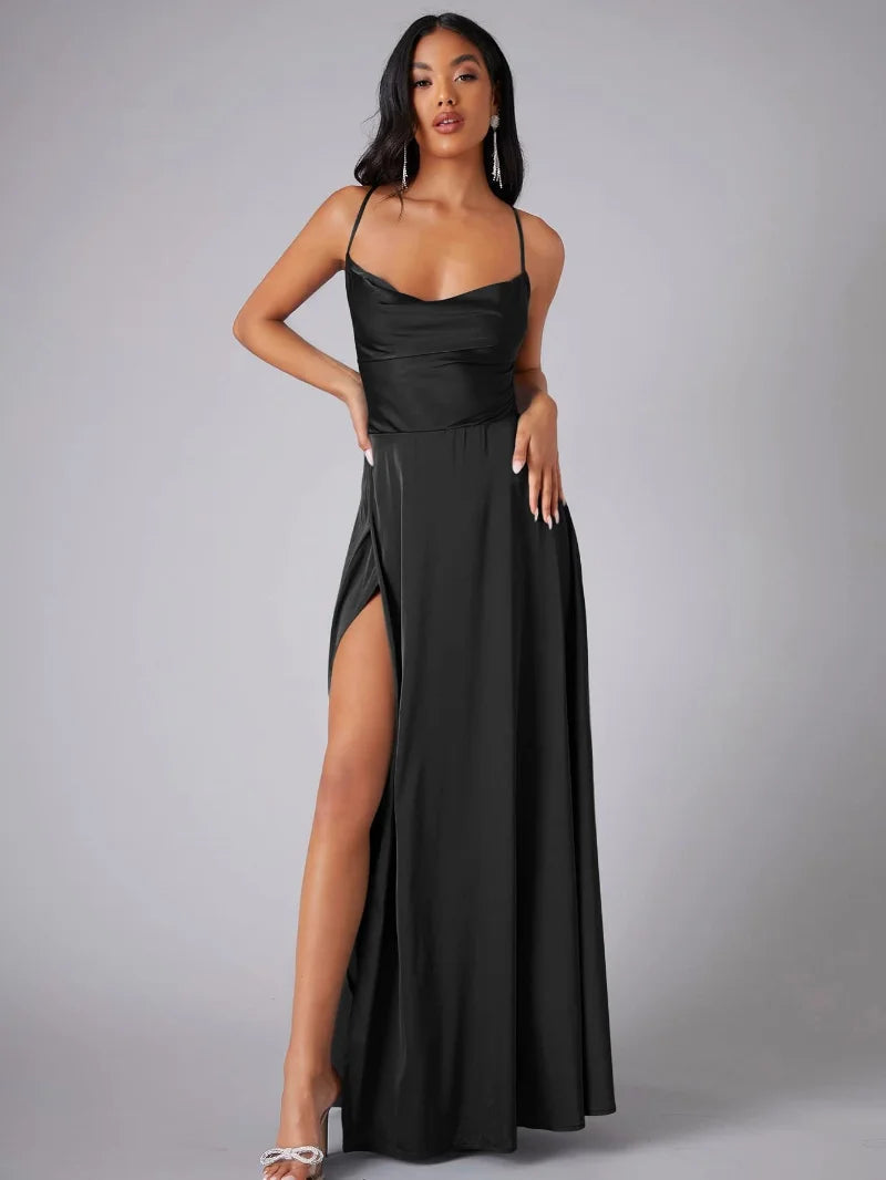 Dress - Polyester Blend Open Back Maxi & Air Flow Ease