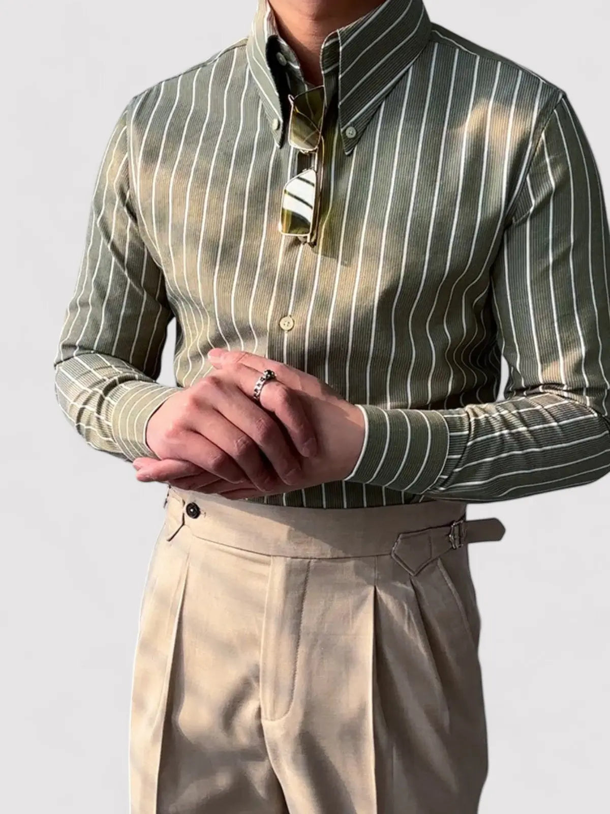 Dress Shirt - Tailored Stripe And Breathable Flexible Shape