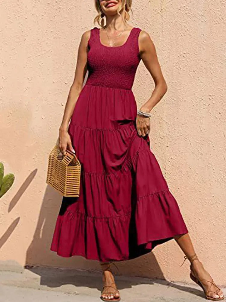 Dress – Sleeveless Long Shape And Smooth Drape For Movement