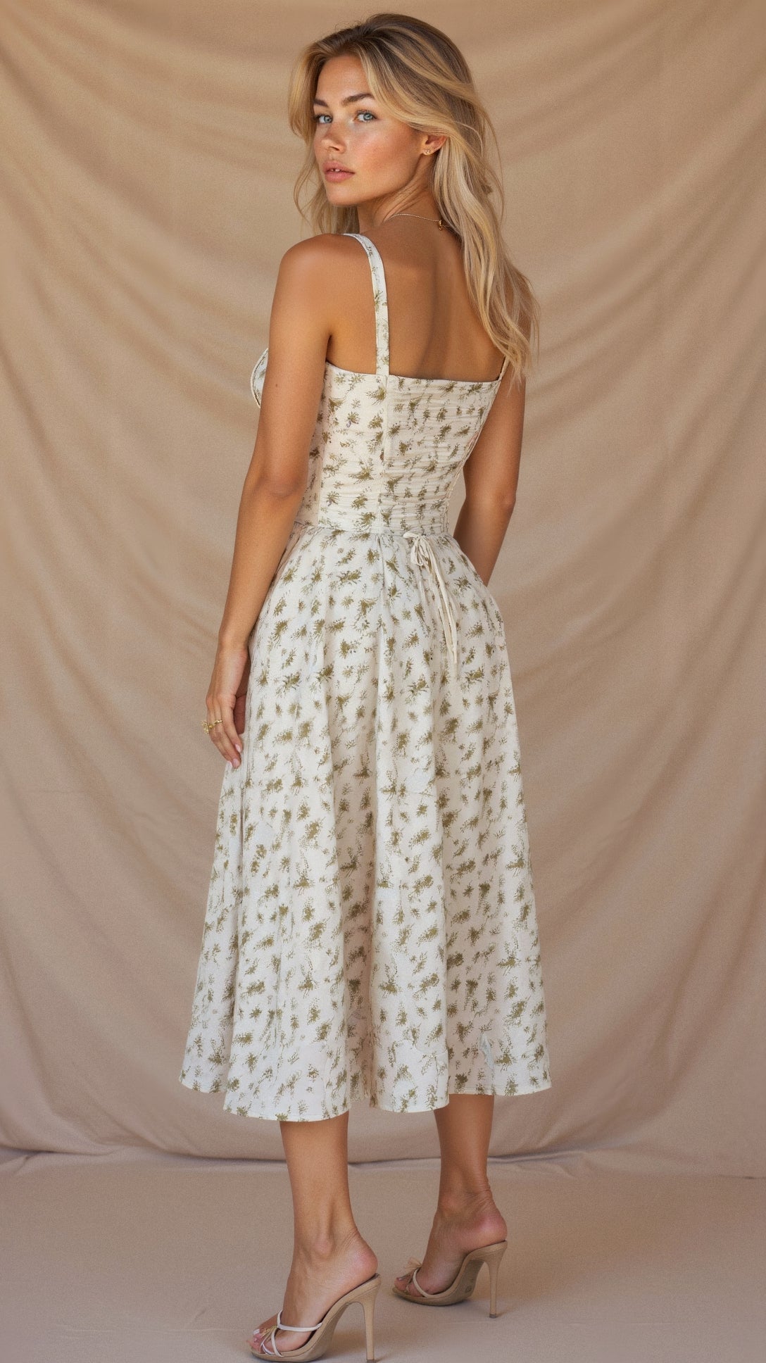 Dress – Soft-Blend Corset Bodice And Flowing Midcalf Ease