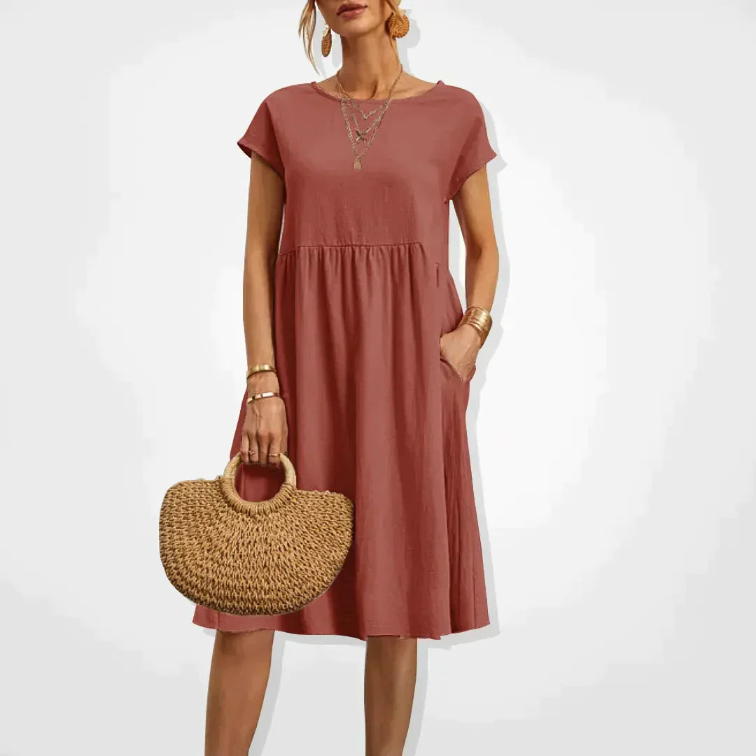 Dress – Soft-Blend Midi Shape With Relaxed Cut & Airflow