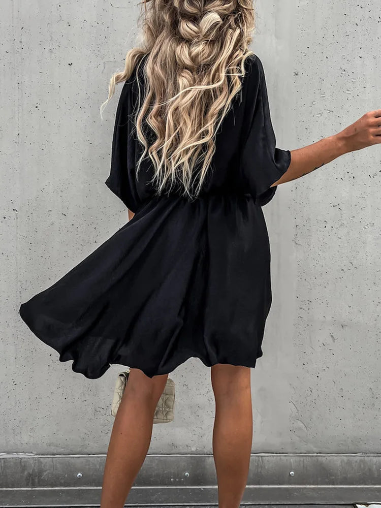 Dress – Soft Blend V Neckline & Sleek Shape For Neat Fit