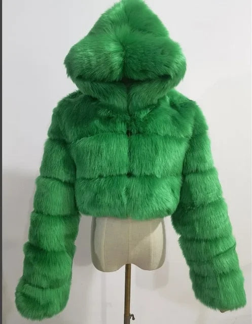 Faux Fur Blend Jacket - Short Cut And Surface Warmth