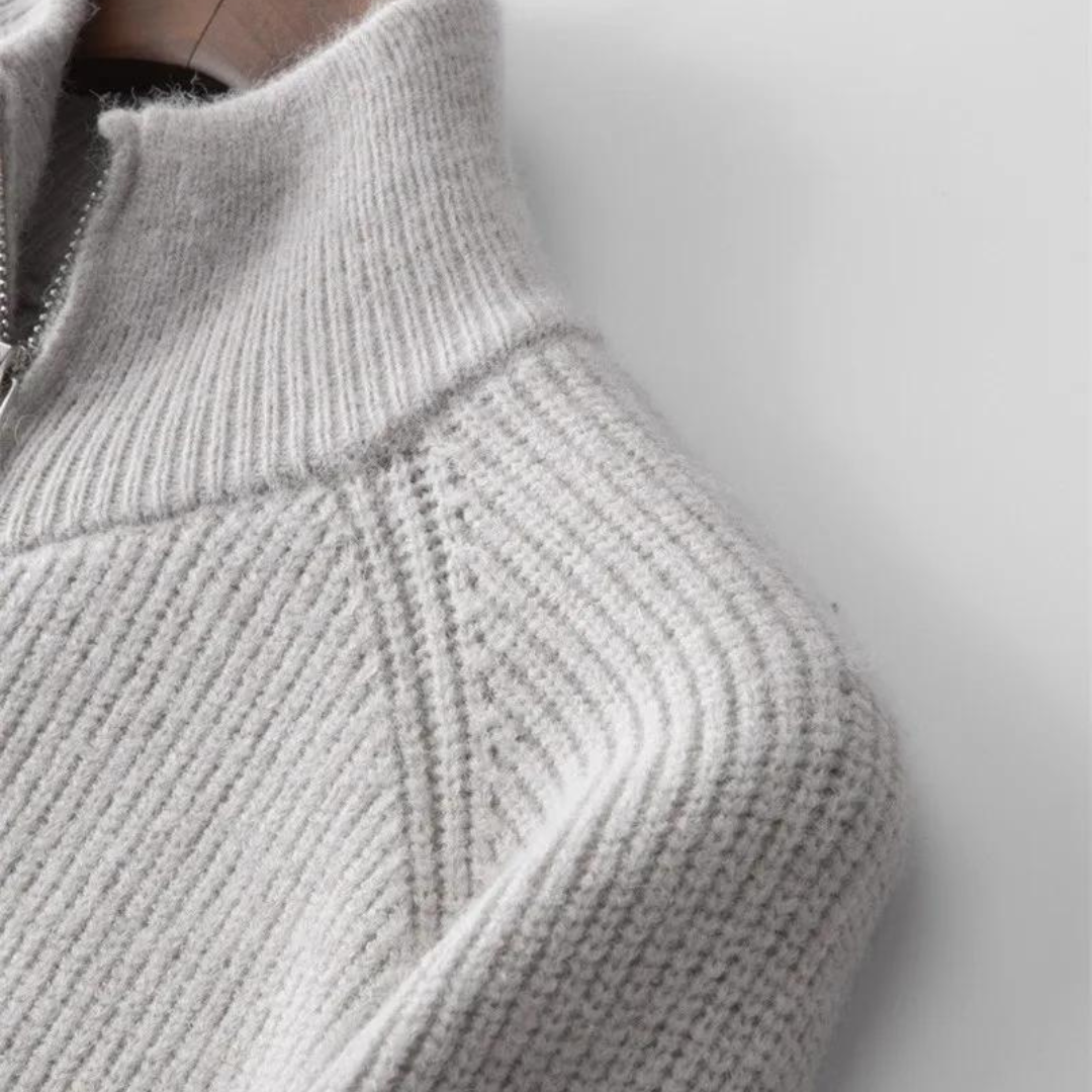 Full Zip Sweater – Knit Blend Jacket & Smooth Zip On