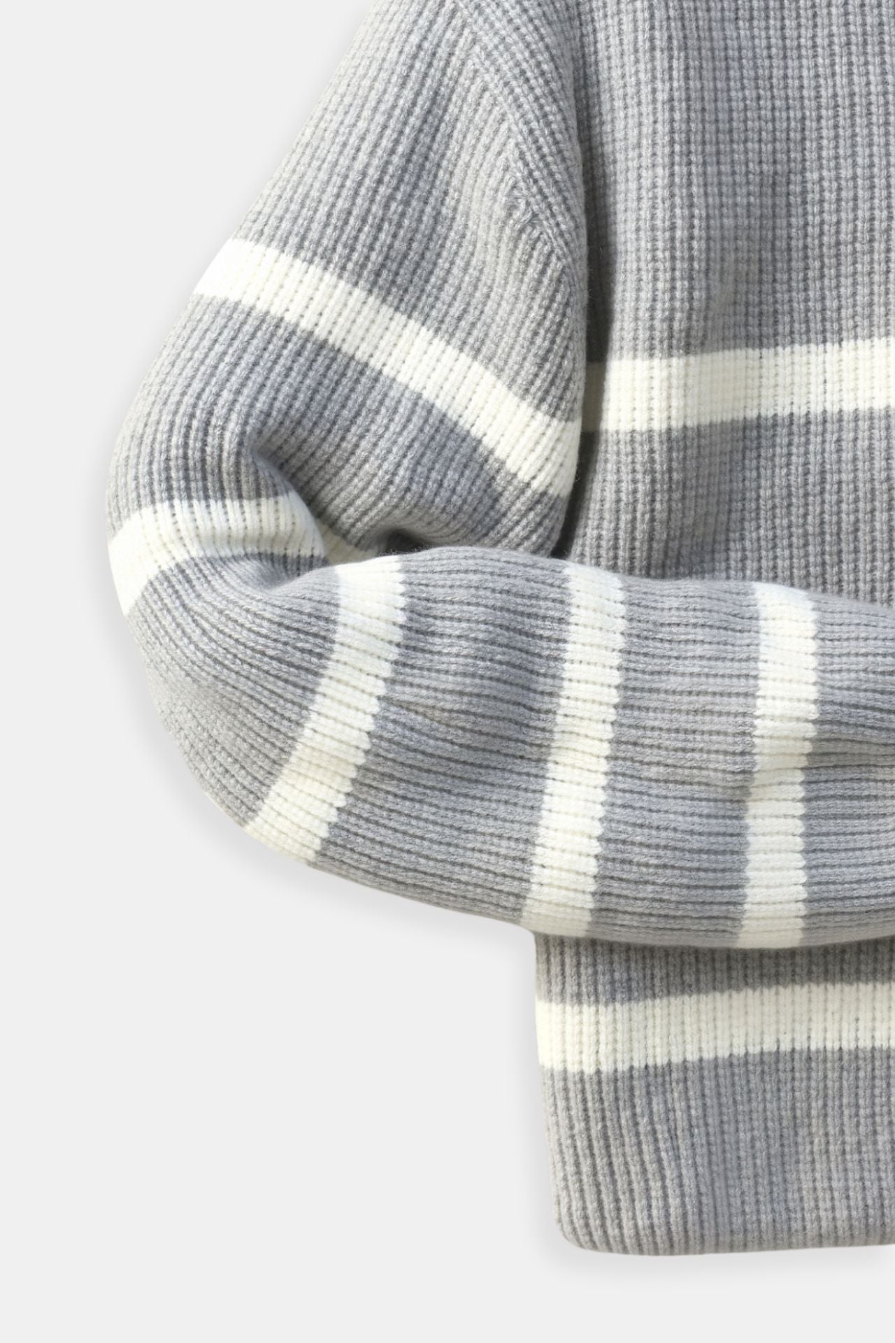 Half Zip Sweater - Striped Knit And Warm Breathable Fit