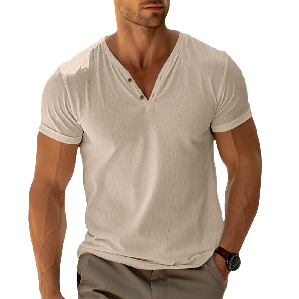 Henley Shirt - Button Front And Tailored Cut For Movement