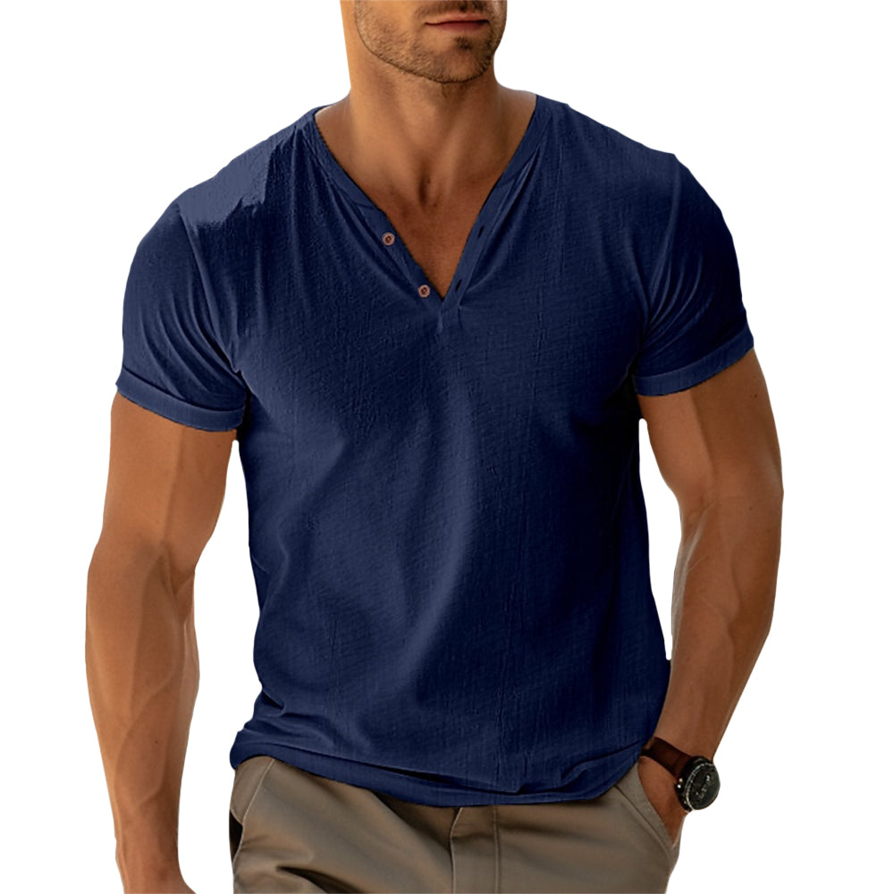 Henley Shirt - Button Front And Tailored Cut For Movement