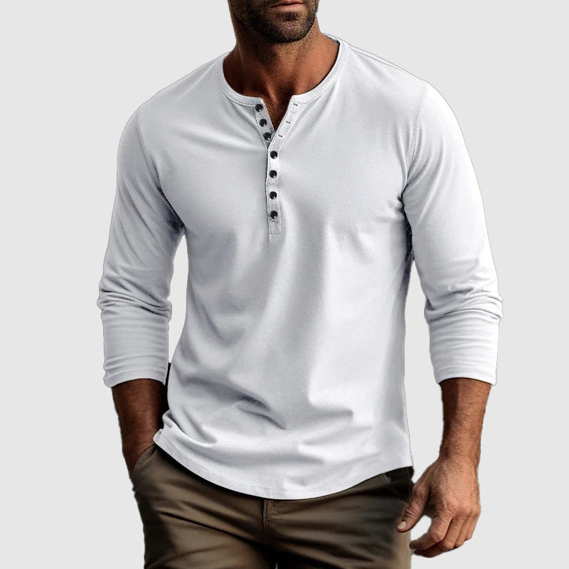 Henley Shirt - Button Placket And Breathable Natural Blend