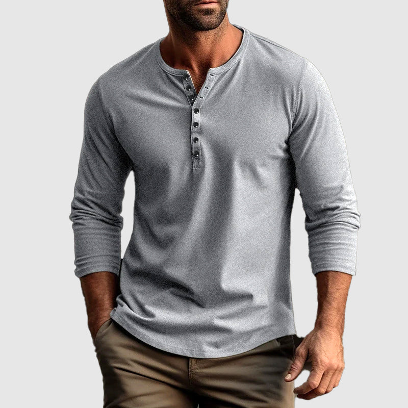 Henley Shirt - Button Placket And Breathable Natural Blend