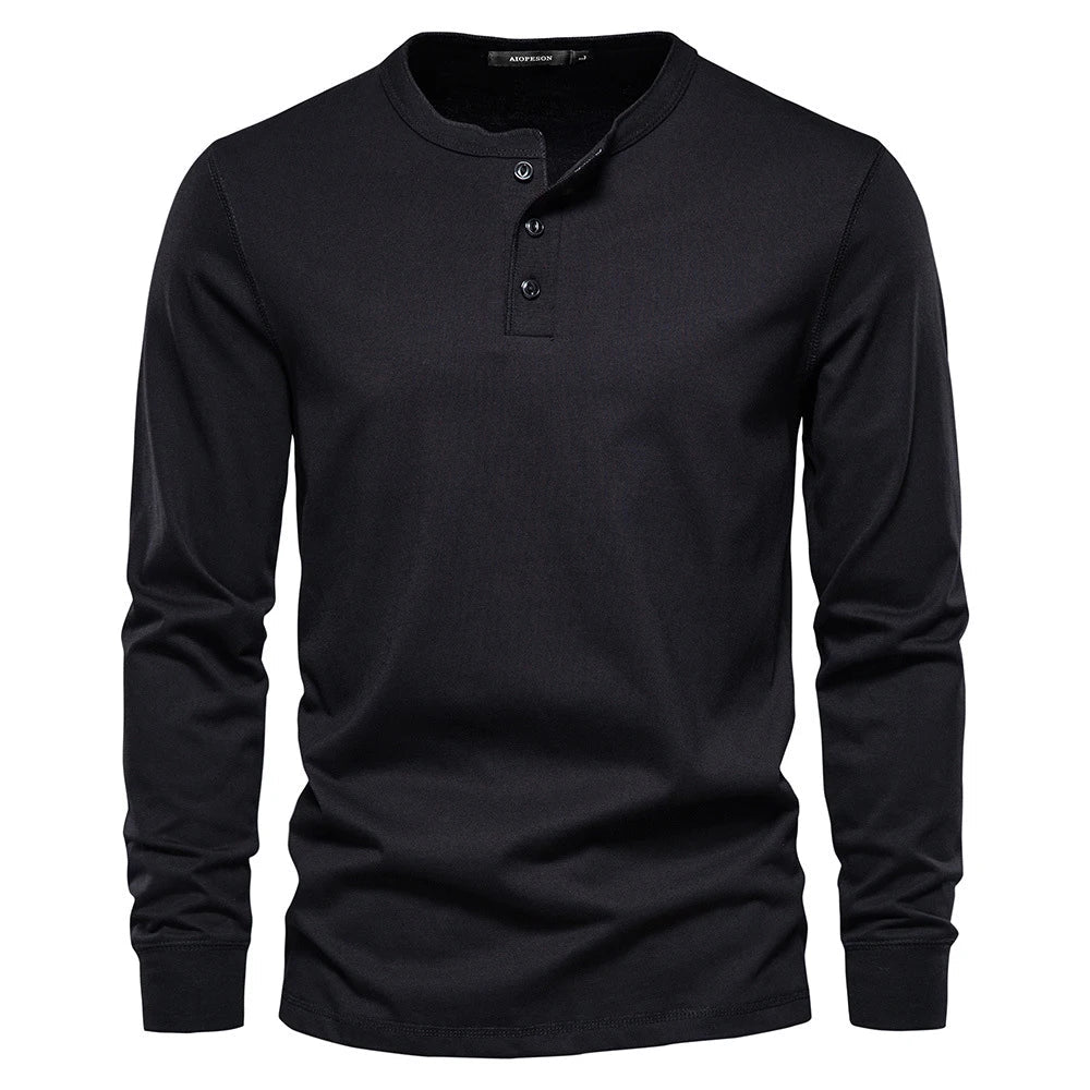 Henley Shirt - Soft Blend Button Placket & Breathable Fit