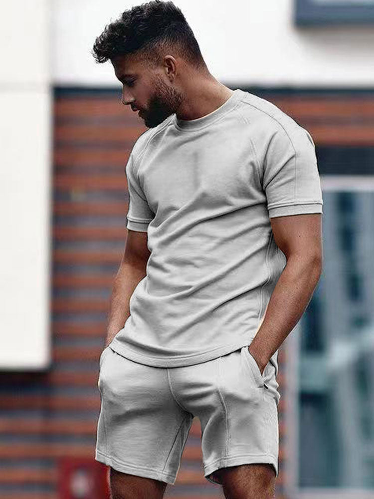 Variant image for Men's Cotton T-Shirt and Shorts Set-2