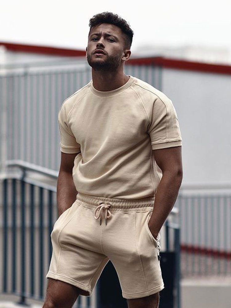 Variant image for Men's Cotton T-Shirt and Shorts Set-19