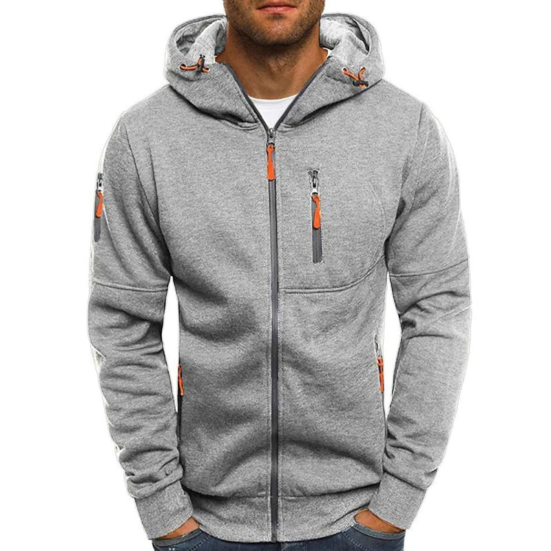 Hooded Zip Jacket - Polyester Blend Hood & Warm Coverage