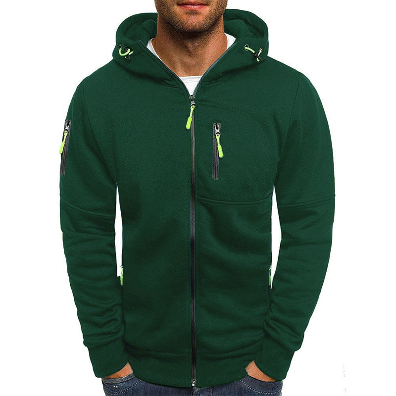 Hooded Zip Jacket - Polyester Blend Hood & Warm Coverage