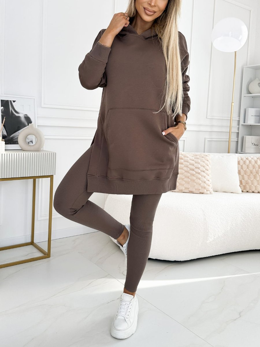 Hoodie And Leggings Set – Polyester Blend & Flexible Fit