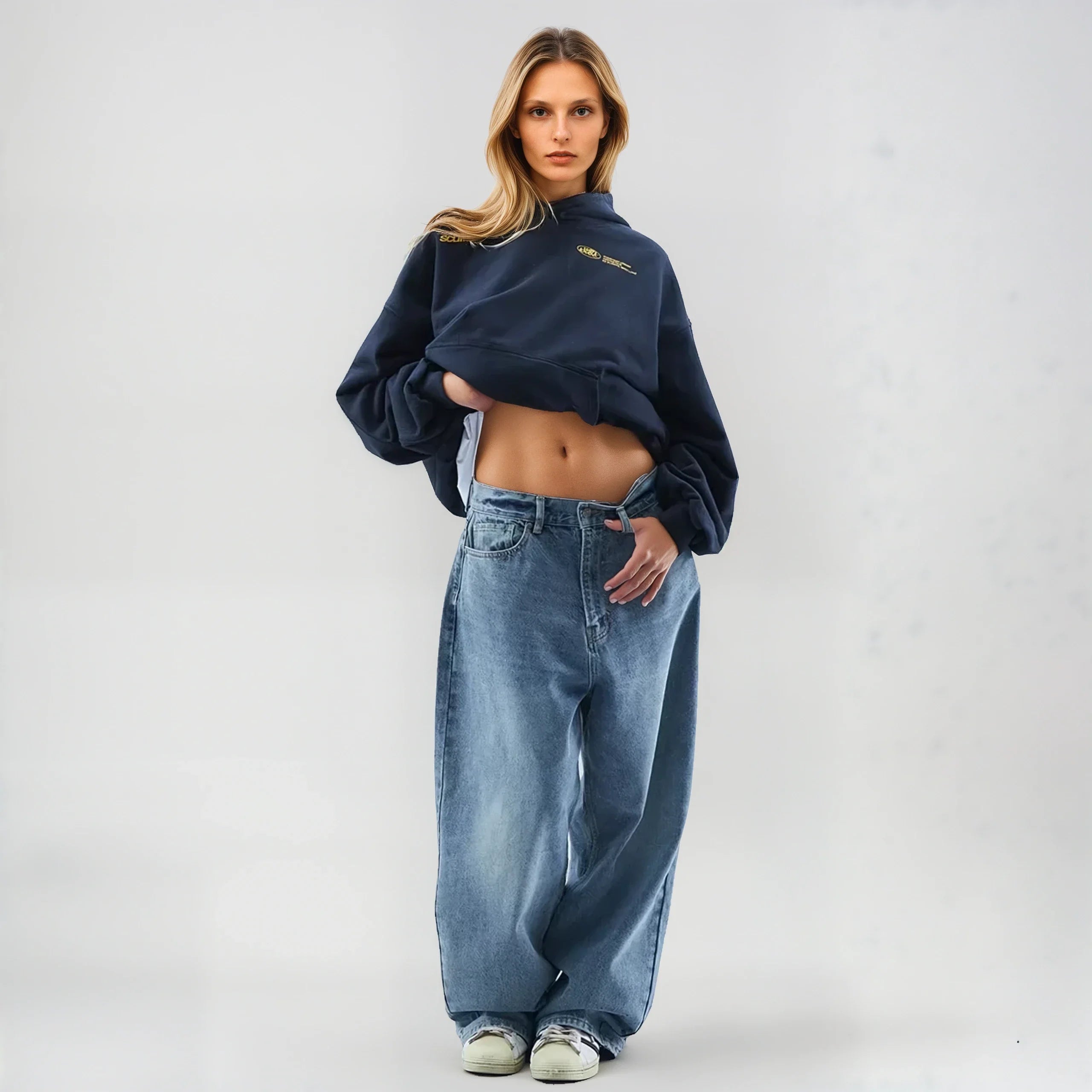 Hoodie - Fabric Blend Loose Cut & Subtle Print Ease