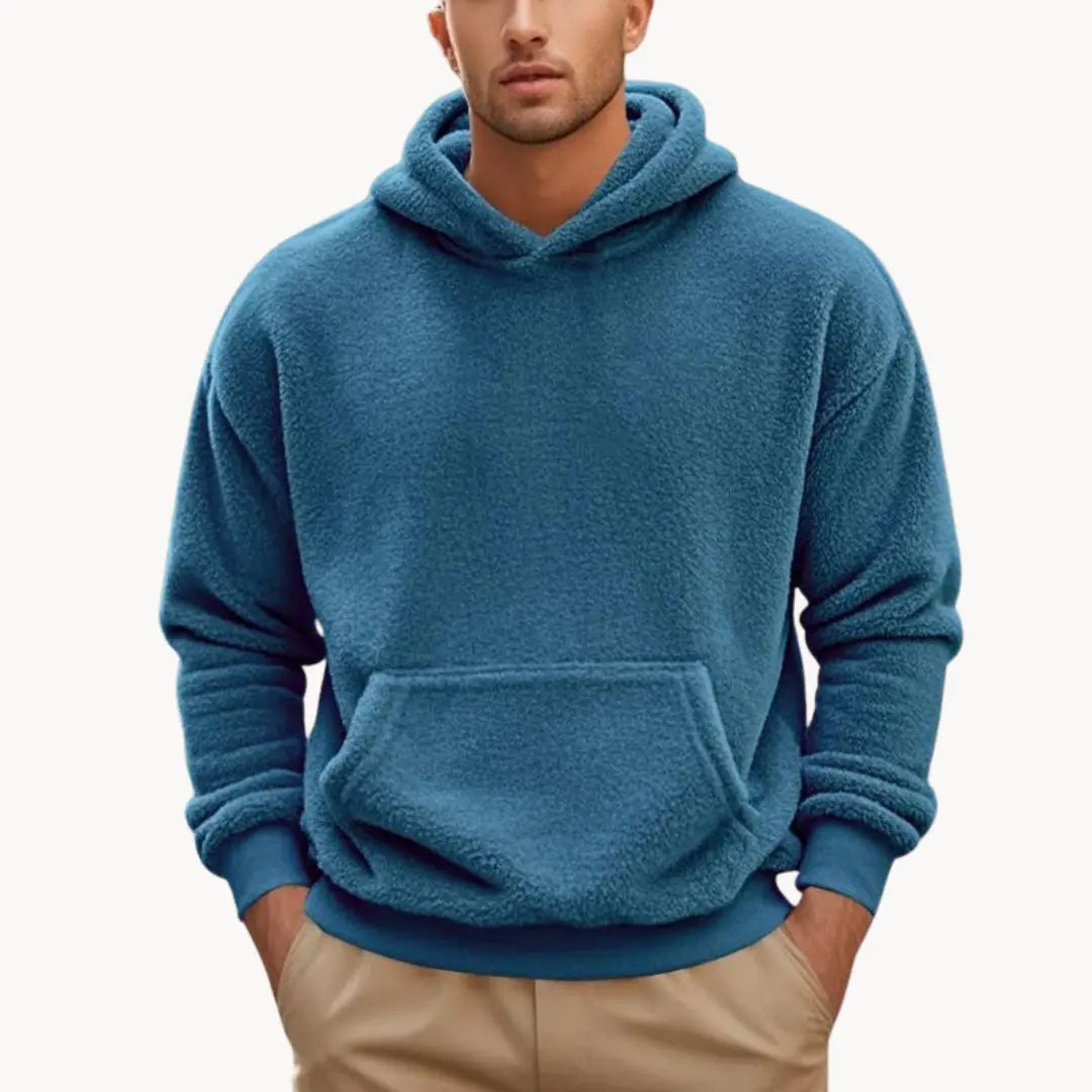 Hoodie - Fleece Blend With Attached Hood And Warm Pocket