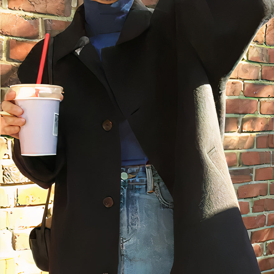 Jacket - Polyester Blend Long Cut & Easy Layering Comfort