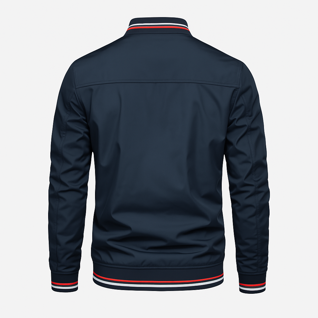 Jacket - Polyester Blend Ribbed Collar & Easy Layering