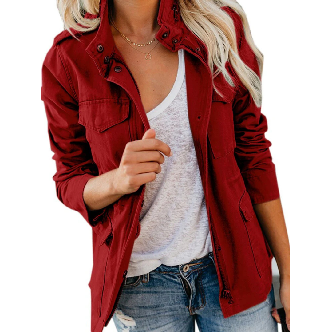 Jacket - Polyester Blend Zip Front & Flexible Shape