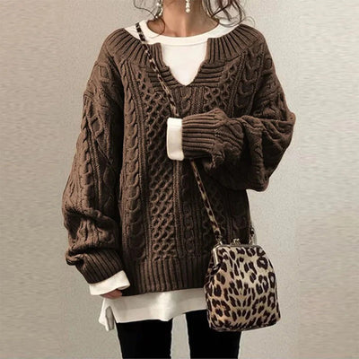 Jumper – Knit Blend Cable Texture & Layered Insulation