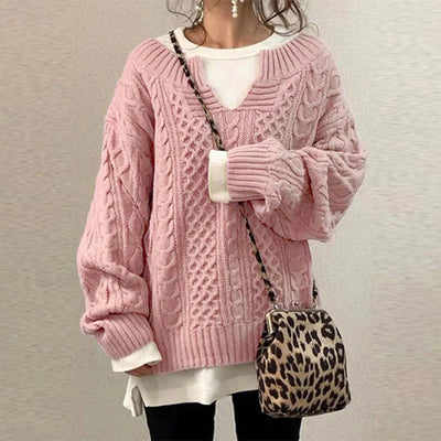 Jumper – Knit Blend Cable Texture & Layered Insulation