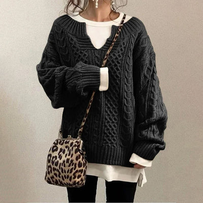 Jumper – Knit Blend Cable Texture & Layered Insulation