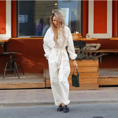 Jumpsuit – Polyester Blend Clean Lines & Easy Movement