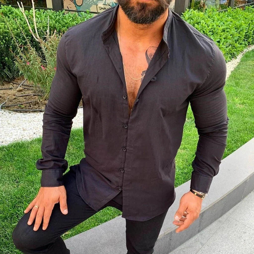 Men's Linen Shirt - Breathable Comfort and Timeless Style-3
