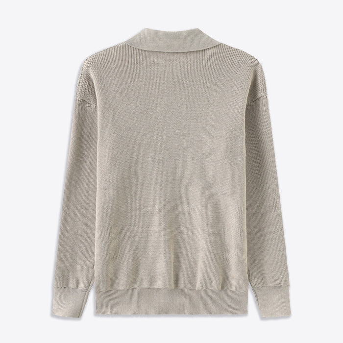 Knit Blend Jumper - Half Zip Collar and Breathable Warmth