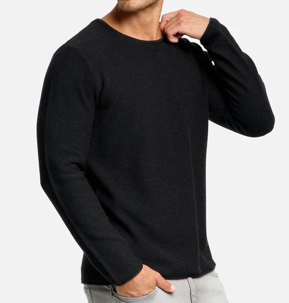 Knit Blend Sweatshirt - Stand Collar And Secure Pockets