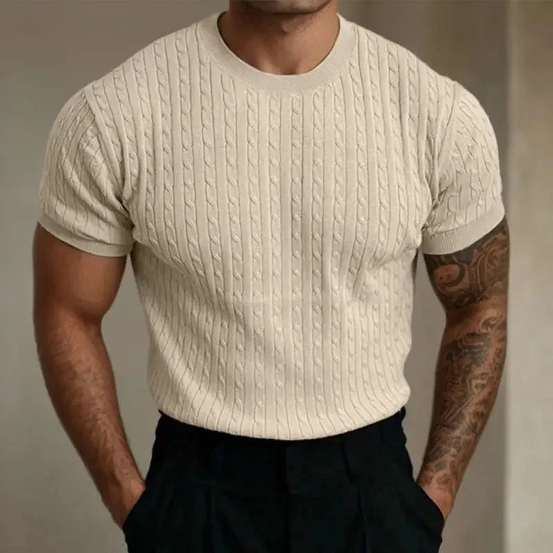 Knit Blend T Shirt - Textured Knit & Tailored Shape