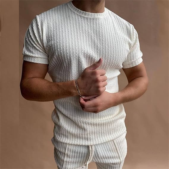 Knit Blend T Shirt - Textured Knit & Tailored Shape