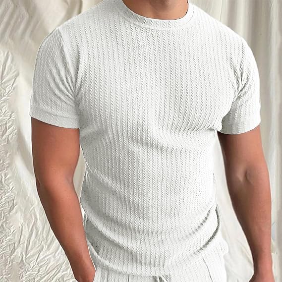 Knit Blend T Shirt - Textured Knit & Tailored Shape