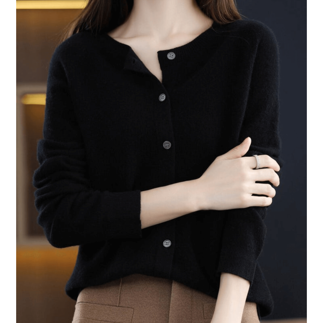 Knit Cardigan - V Neck With Smooth Drape & Easy Layering