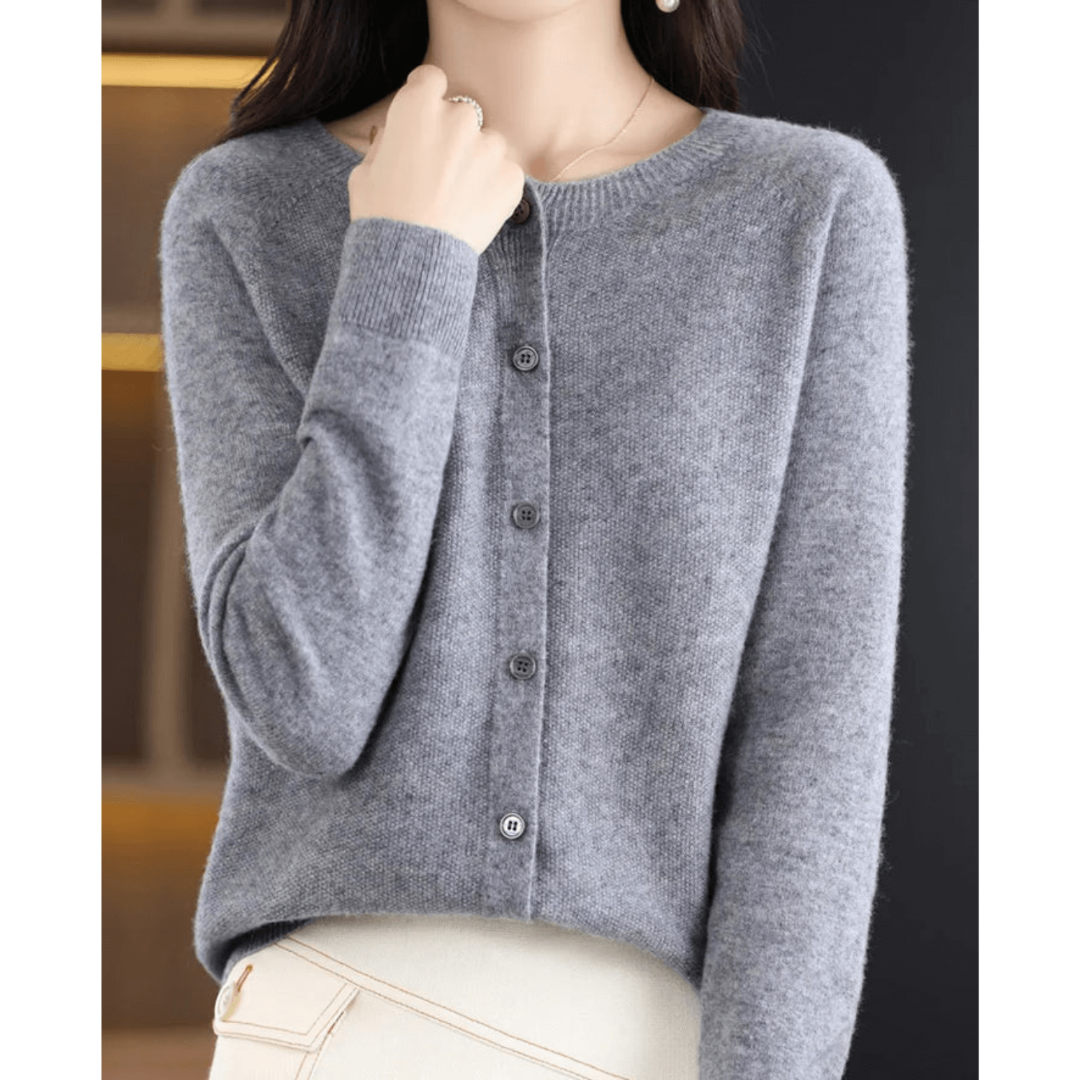 Knit Cardigan - V Neck With Smooth Drape & Easy Layering