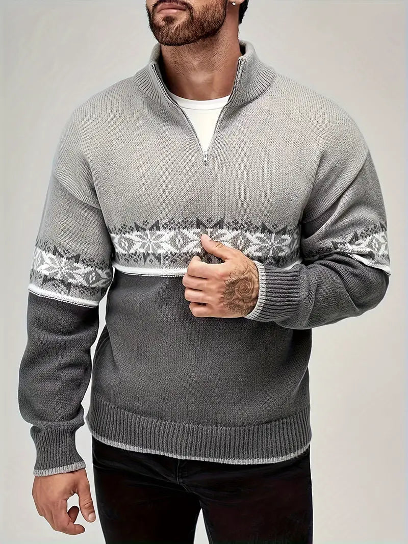 Knit Jumper - Scandinavian Pattern & Warm Insulating Fit