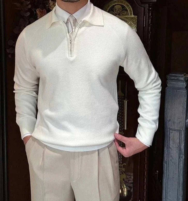 Knit Pullover - Blend Knit Construction And Steady Warmth