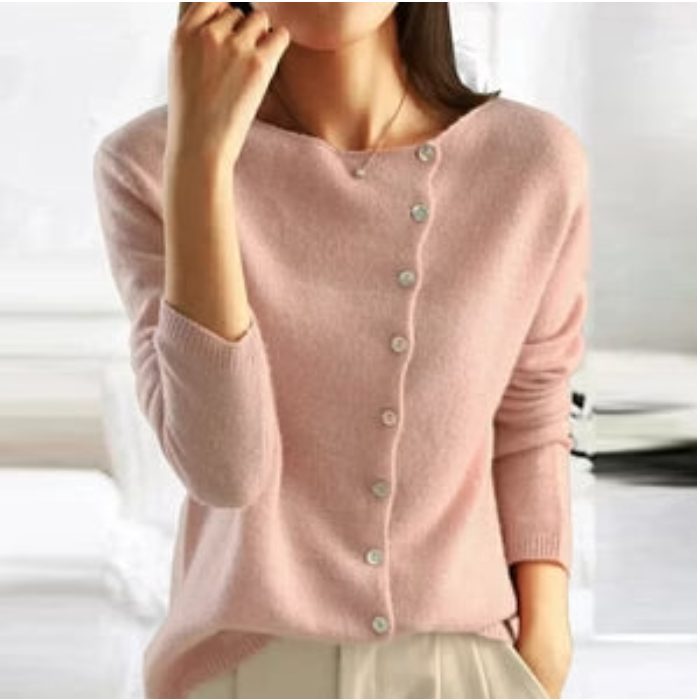 Knit Pullover - Button Placket & Warm Stretch Fit Layer