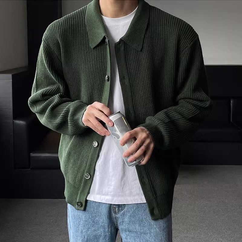 Knit Sweater - Acrylic Blend Button Front & Breathable Fit