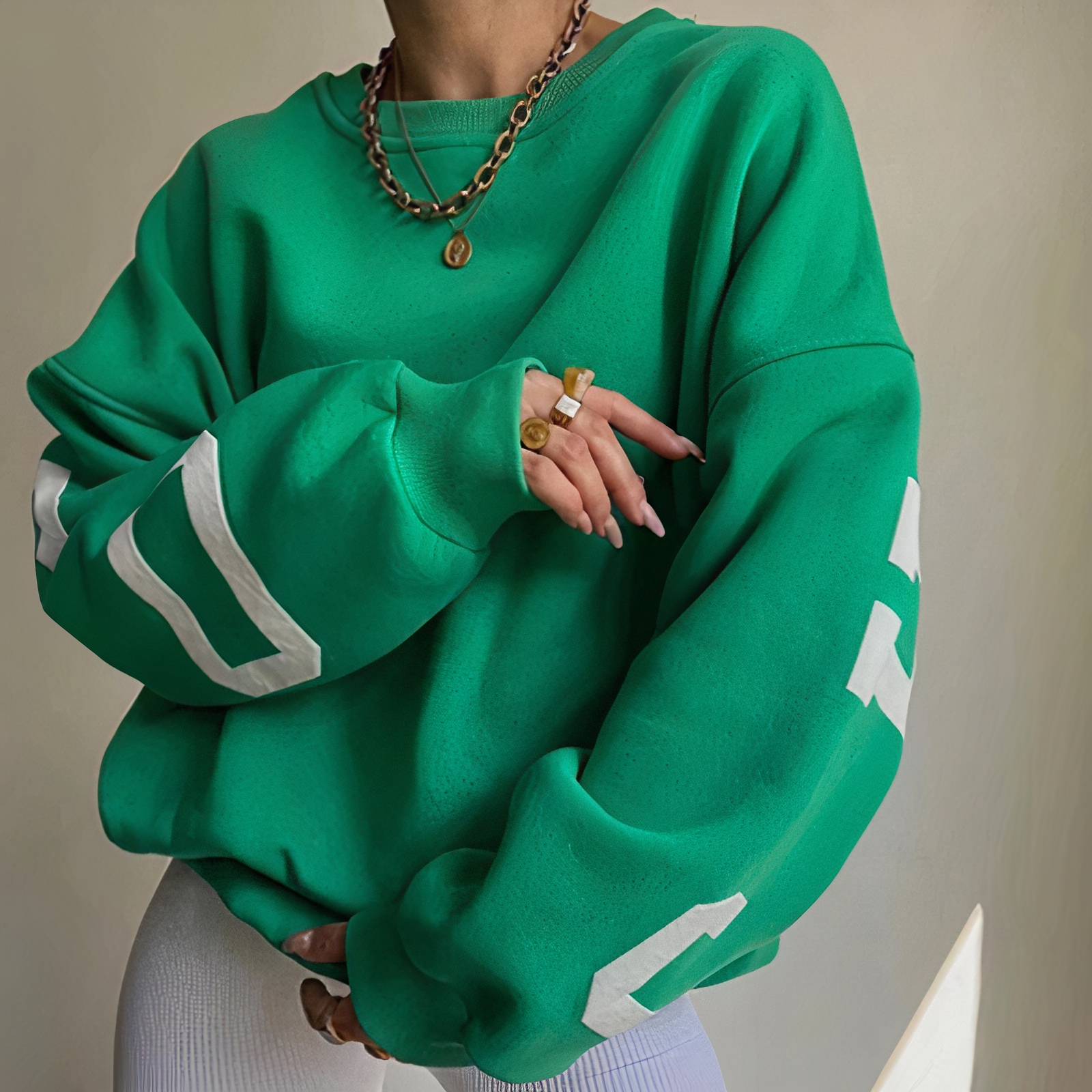 Knit Sweater - Crew Neck, Dropped Shoulders & Roomy Fit